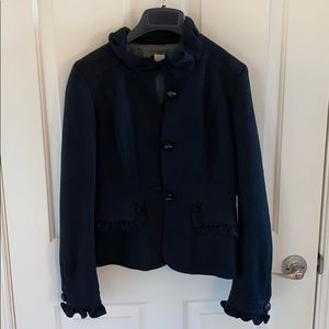 J. Crew Black Wool Coat Sz 2